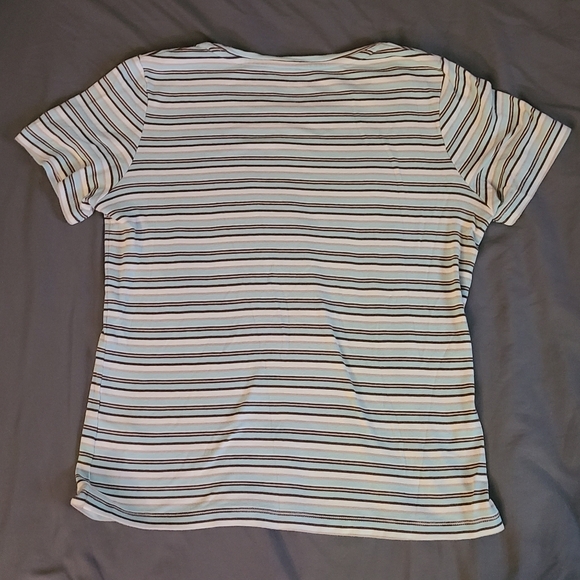 🤎Mint/Brown Striped T-Shirt - Picture 5 of 5
